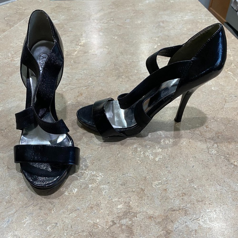 Carlos Santana Black Paten Heel